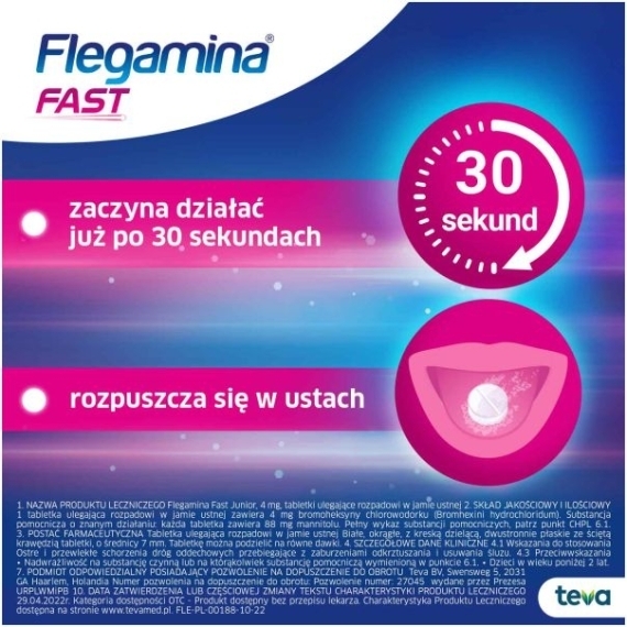 Flegamina Fast Junior 20 tabletek