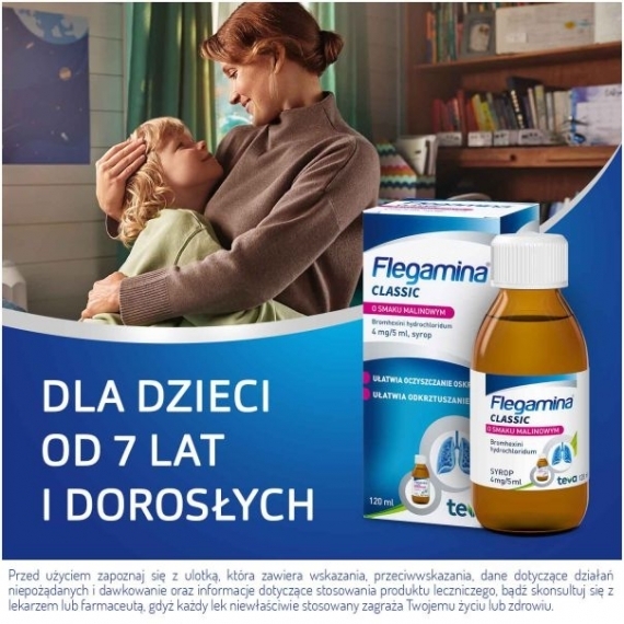 Flegamina o smaku malinowym syrop 120 ml