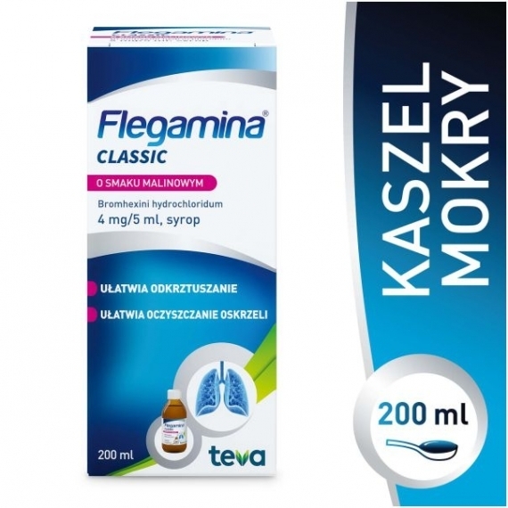 Flegamina o smaku malinowym syrop 200 ml