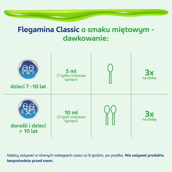 Flegamina o smaku miętowym bez cukru 120 ml