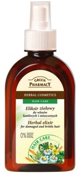 GREEN PHARMACY Eliksir ziołowy do włosów łamliwych zniszczonych i farbowanych 250 ml