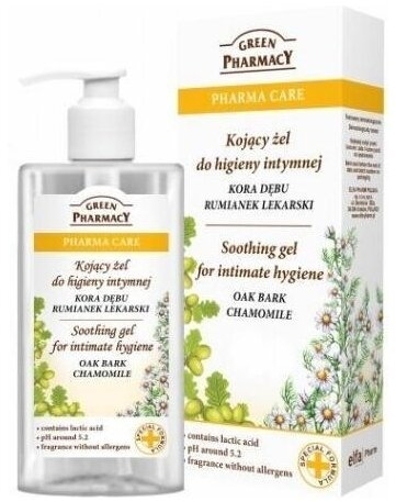 GREEN PHARMACY Kojący żel do higieny intymnej kora dębu i rumianek 300ml