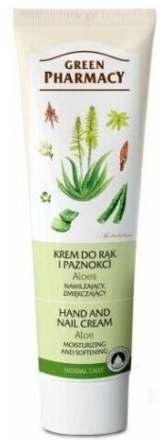 GREEN PHARMACY Krem do rąk i paznokci nawilżający zmiękczający Aloes 100ml