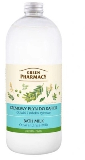 GREEN PHARMACY Kremowy Płyn do kąpieli Oliwki i Mleko ryżowe 1 l