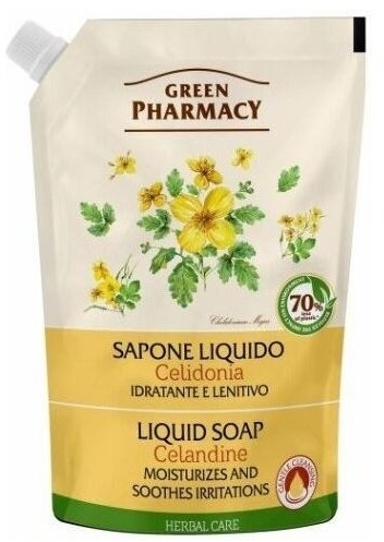 GREEN PHARMACY Mydło w Płynie Jaskółcze Ziele Zapas 460ml