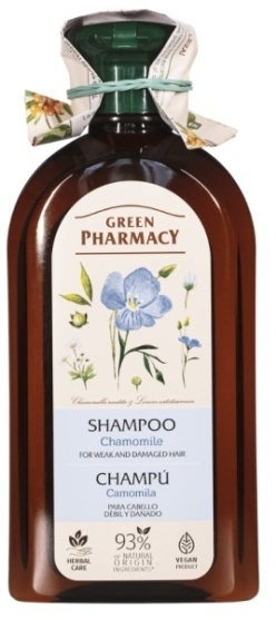 GREEN PHARMACY Szampon do włosów osłabionych i zniszczonych z rumiankiem 350 ml
