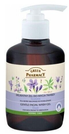 GREEN PHARMACY Żel do mycia twarzy dla skóry ze skłonnością do podrażnień szałwia 270ml