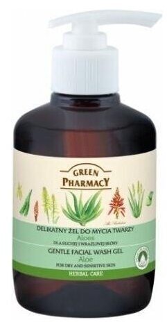 GREEN PHARMACY Żel do mycia twarzy dla suchej i wrażliwej skóry aloes 270ml
