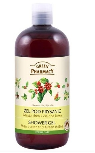 GREEN PHARMACY Żel pod prysznic Masło shea i Zielona kawa 500 ml
