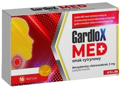 GardloX Med smak cytrynowy 16 pastylek