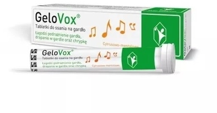 GeloVox - tabletki do ssania na gardło, cytrus-mentol 20 tabletek