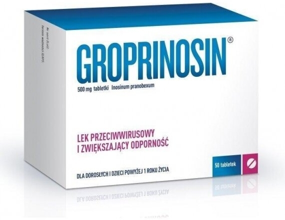 Groprinosin 500 mg 50 tabletek