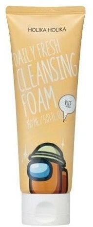 HOLIKA Among Us Daily Fresh Rice Cleansing Foam rozjaśniająca i oczyszczająca pianka do twarzy 150 ml