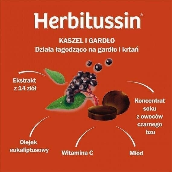 Herbitussin Kaszel i Gardło 12 pastylek