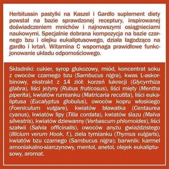 Herbitussin Kaszel i Gardło 12 pastylek