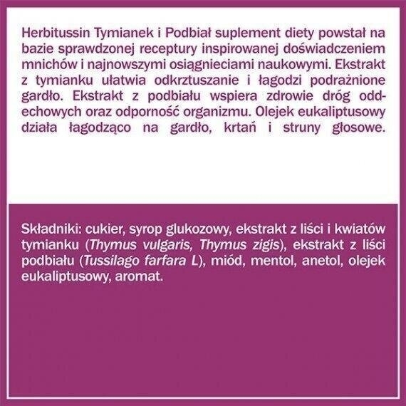 Herbitussin Tymianek i Podbiał Pastylki 12
