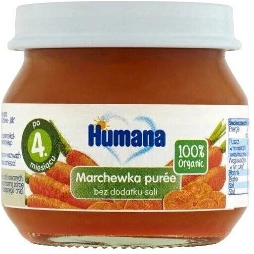 Humana 100% Organic Obiadek Marchewka Puree 80 g