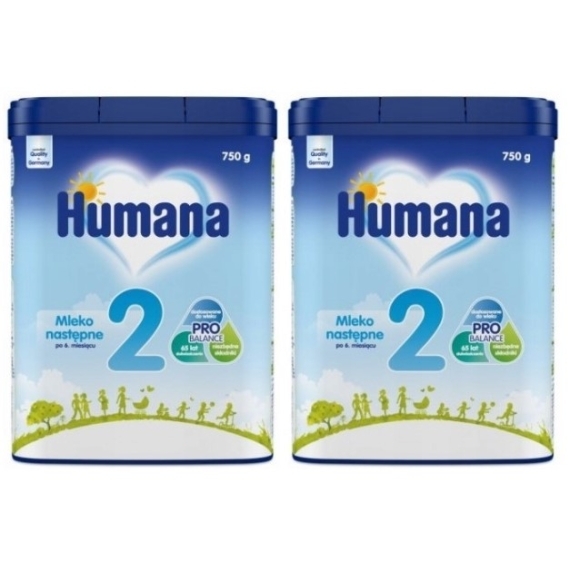 Humana 2 Mleko następne po 6. miesiącu 750 g Wielopak x2