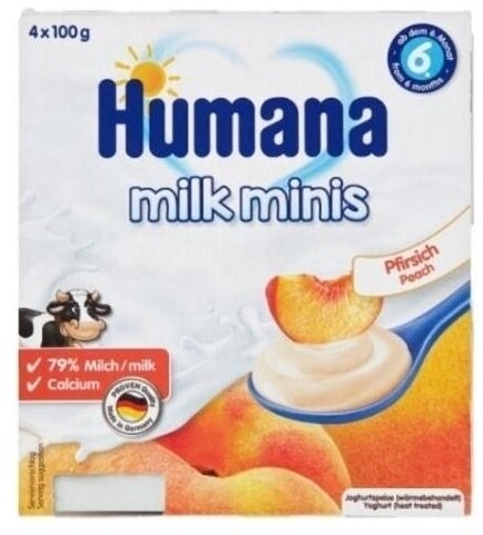 Humana Deserek jogurtowy o smaku brzoskwiniowym 4x100g