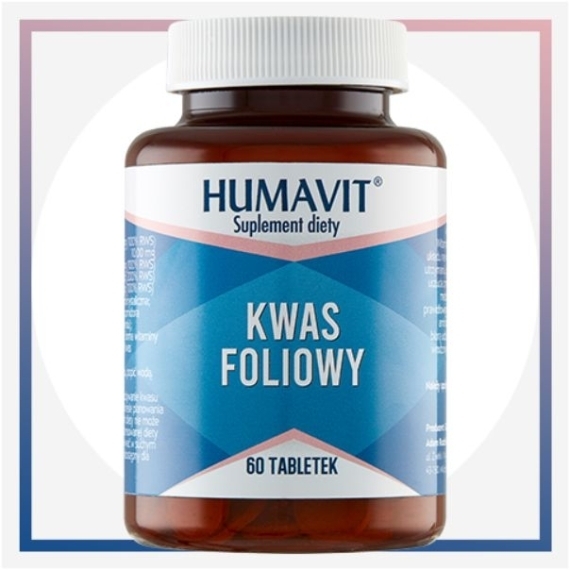 Humavit Kwas Foliowy B6, B12, E - 60 tabetek