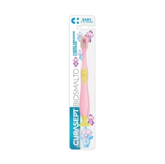 INDENT CURASEPT BIOSMALTO BABY 0-3 Szczoteczka różowa 1 sztuka