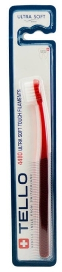 INDENT TELLO 4480 Ultra Soft Szczoteczka do zębów dla dzieci czerwona 1 sztuka