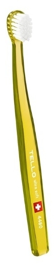 INDENT TELLO 4480 Ultra soft Szczoteczka do zębów dla dzieci żółta1 sztuka