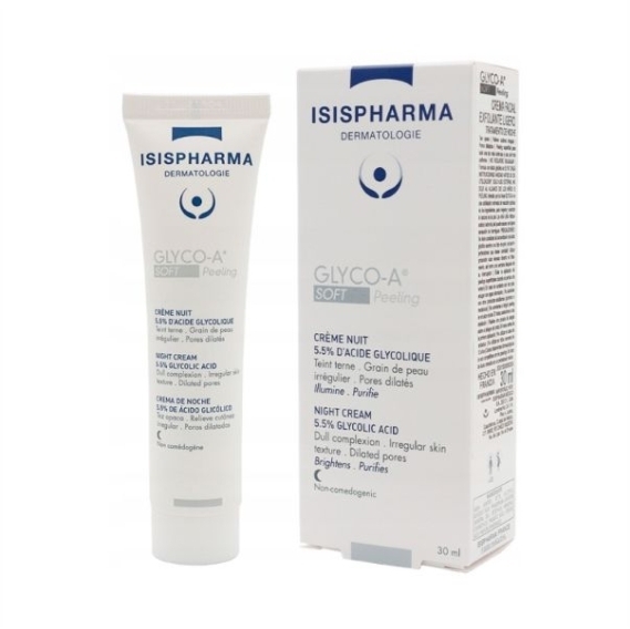 ISISPHARMA GLYCO A Delikatny Peeling Krem na noc z 5,5% kwasem glikolowym 30 ml