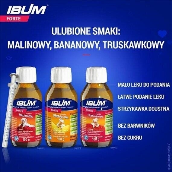 Ibum Forte 200mg/5ml syrop malinowy 100 g