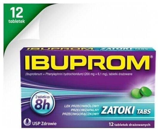 Ibuprom Zatoki Tabs 12 tabletek powlekanych
