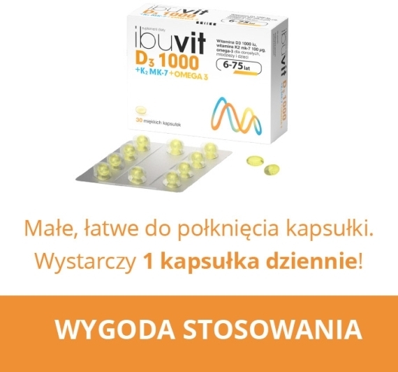 Ibuvit D3 1000 + K2 MK-7 Omega 30 kapsułek