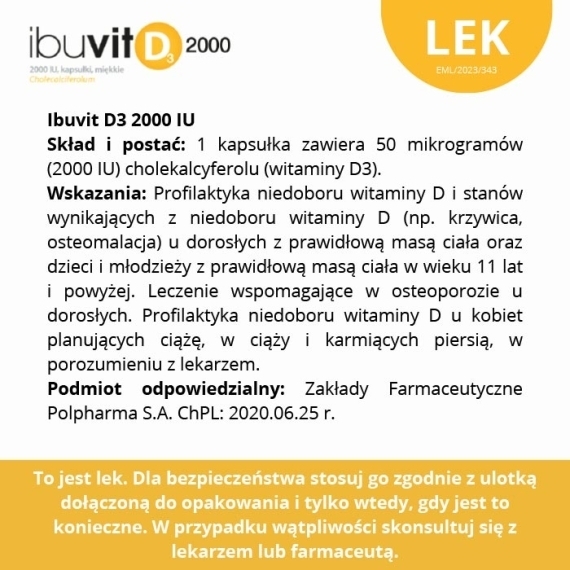 Ibuvit D3 2000 IU 30 kapsułek