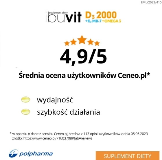 Ibuvit D3 4000 + K2 MK-7 Omega 30 kapsułek