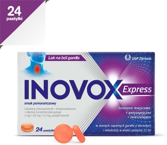 Inovox Express smak pomarańczowy 24 pastylki