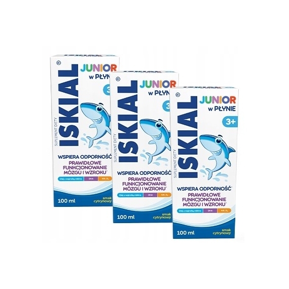Iskial Junior w płynie smak cytrynowy 100 ml Wielopak x3