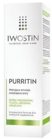 Iwostin Purritin matująca emulsja nawilża i matowi cerę trądzikową 40 ml