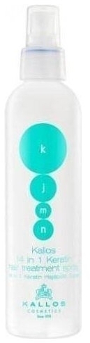KALLOS KJMN 14 in 1 Keratin spray, Pielęgnujący włosy spray 200 ml