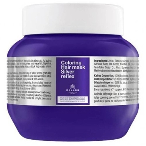 KALLOS Maska do włosów neutralizująca żółte odcienie 275 ml