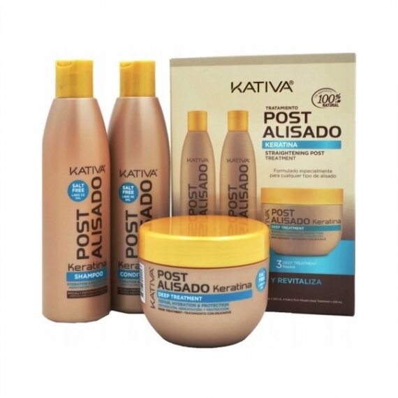 KATIVA Zestaw POST z keratyną Szampon 250 ml + odżywka 250 ml + maska 250 ml