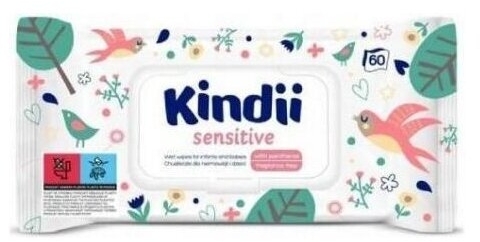 KINDII Sensitive Chusteczki nawilżające dla niemowląt 60 sztuk