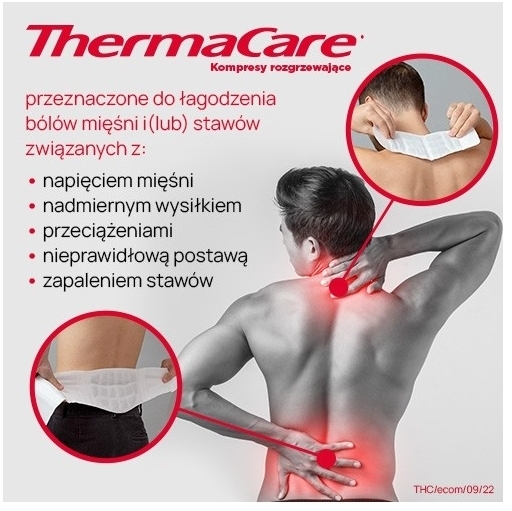 Kompresy ThermaCare rozgrzewajace na plecy i biodra 4 sztuki