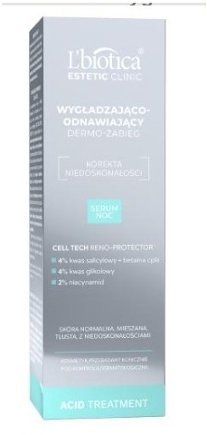 L'BIOTICA ESTETIC CLINIC ACID Wygładzająco-odnawiające serum na noc 30 ml