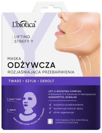 L'BIOTICA LIFTING STREFY Y Odżywcza Maska do twarzy rozjaśniająca przebarwienia 1 sztuka