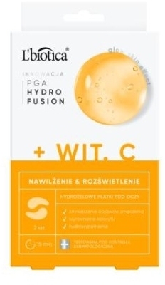 L'BIOTICA PHF + Witamina C Nawilżenie & Rozświetlenie Hydrożelowe Płatki pod oczy 2 sztuki