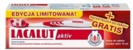 LACALUT AKTIV Pasta do zębów 75ml + szczoteczka