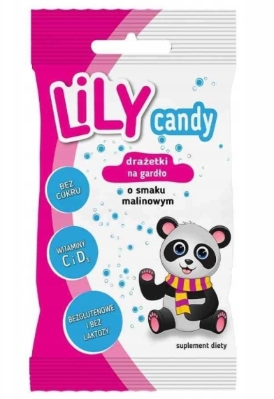 Lily drażetki o smaku malinowym na gardło 40 g