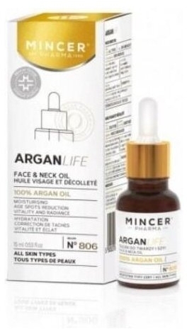 MINCER PHARMA Argan Life Olej arganowy do twarzy i szyi 15 ml