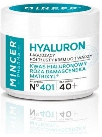 MINCER PHARMA Hyaluron Łagodzący krem przeciwzmarszczkowy 40+ 50 ml