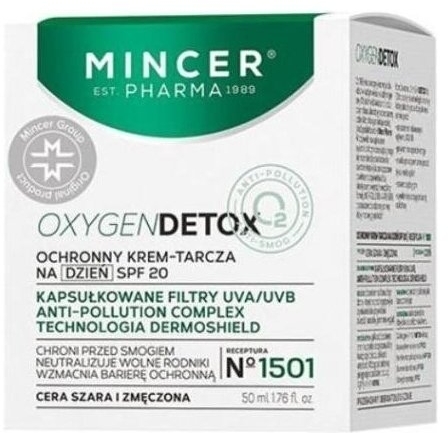 MINCER PHARMA OXYGEN DETOX Krem tarcza na dzień SPF20 50 ml (Data ważności 24.01.2024)