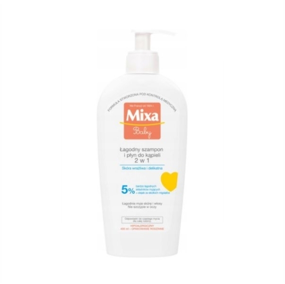 MIXA BABY Łagodny szampon i płyn do kąpieli 400 ml